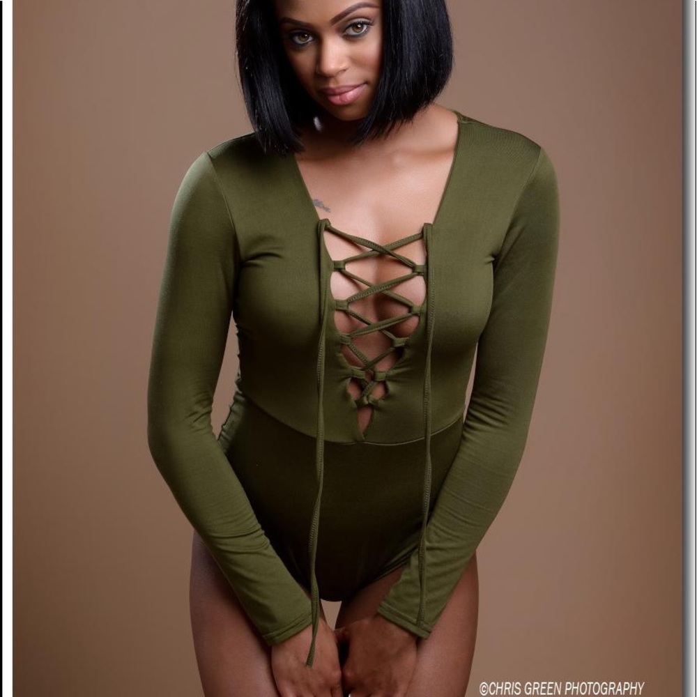 Olive green bodysuit